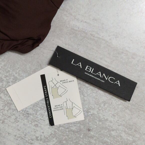 La Blanca Java (Brown) Island Goddess Underwire Twist Front Bra Top Size 8 New - Picture 11 of 11